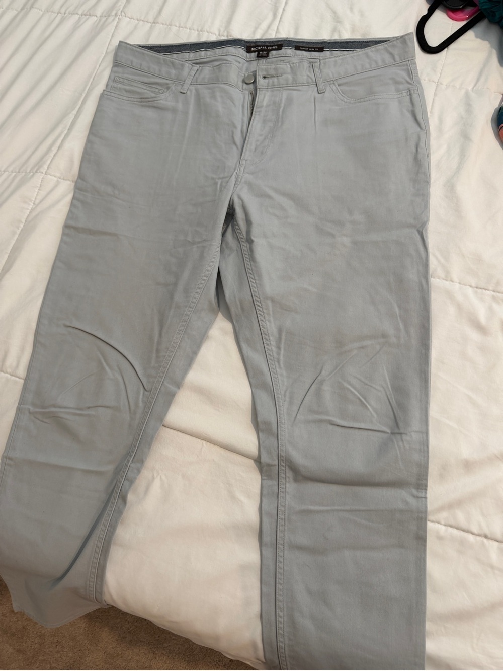 Michael Kors Light Gray Parker Slim Fit Pants
